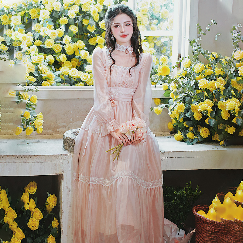 French Style Pearl Gloss Chiffon Slimming Dress - Image 3