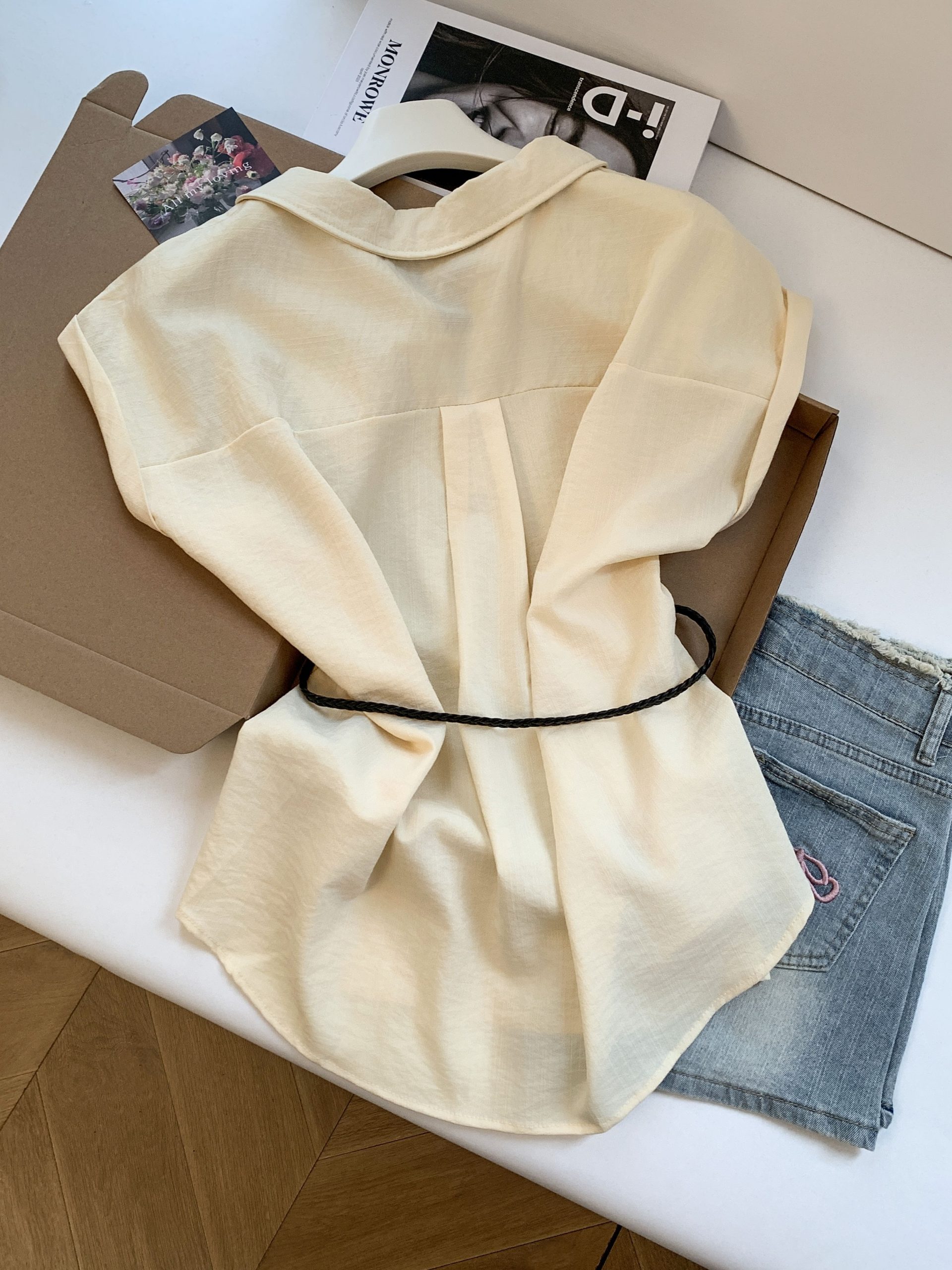 Women's Summer Loose Sleeveless Polo Shirt with Tie Detail - Image 4